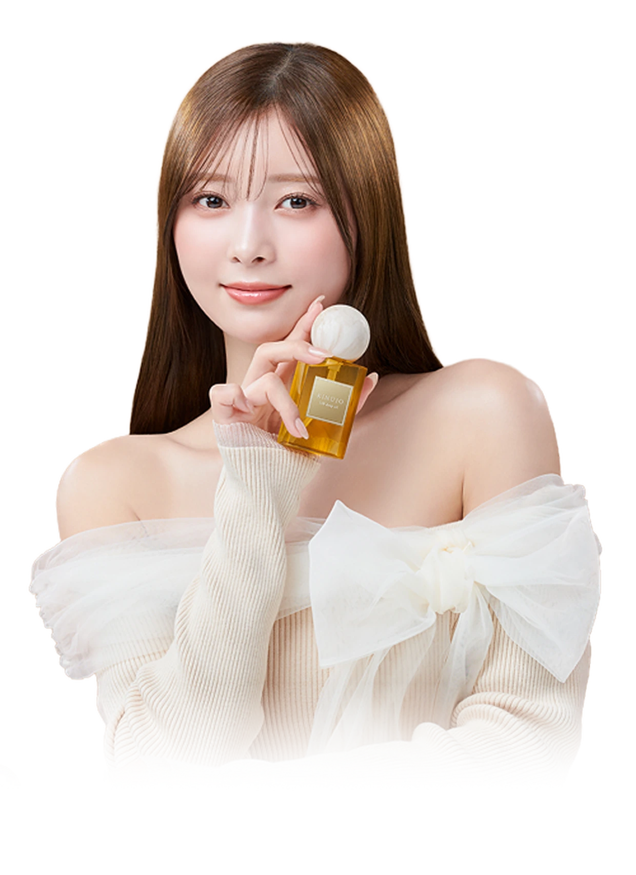 Silk drop series を手に取る女性