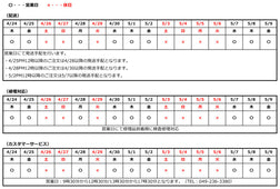 GWの営業について